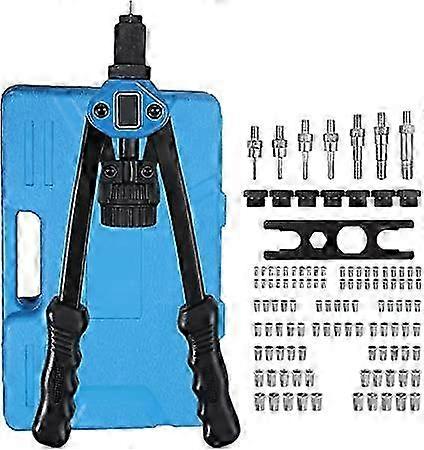 ZK-13 Inch Rivet Nut Pliers Set Double Handle Rivet Nut Pliers Rivet Nut Pliers Set with 7 Metric M3 M4 M5 M6 M8 M10 M12 Interchangeable Arb