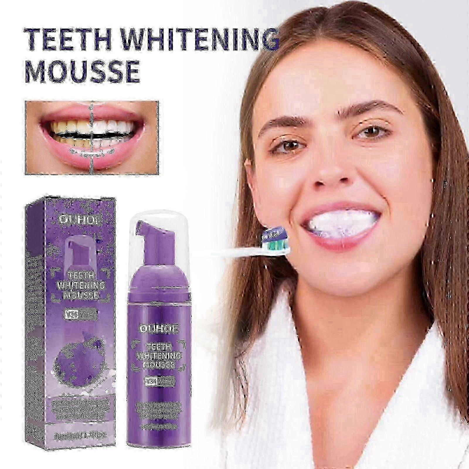 歯のホワイトニングムース歯磨き粉、口のクリーニング汚れを取り除く黄色の歯のケアフレッシュブレスホワイトニング歯磨き粉