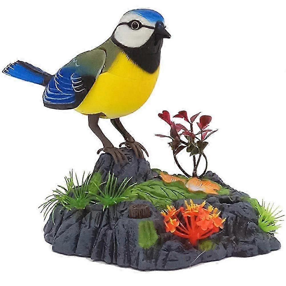 Singing Chirping Bird Toy with Motion Sensor, Electronic Talking Parrot, Realistic Sounds, Yellow for Children