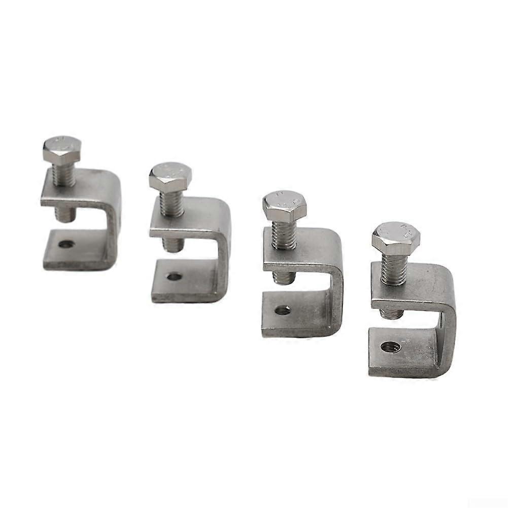 Stainless Steel C Clamps For Desk Mounting, Heavy Duty M6 Threaded Adjustable Small Clamp For Cabinet, Drawer, Welding