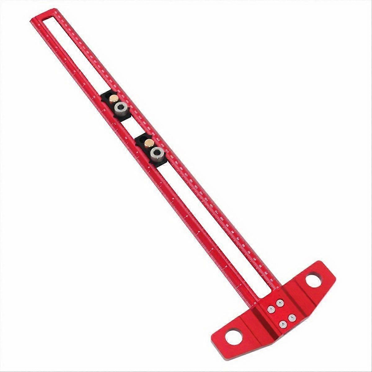 2-in-1 Drilling Positioning Scoring Ruler T Square Dowelling Jig A