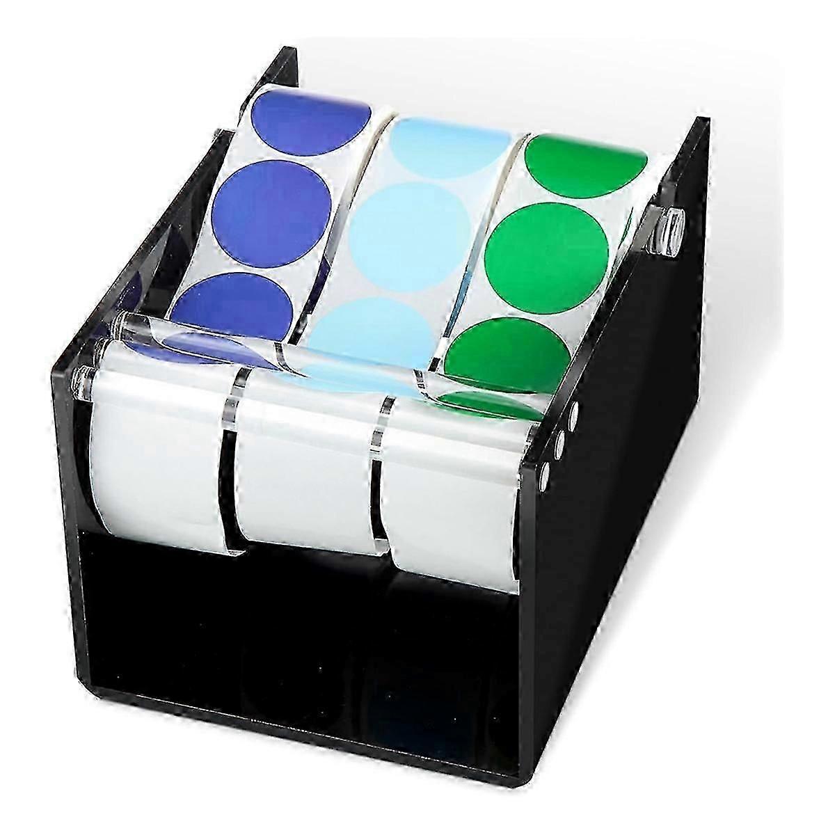 3 Disks Label Dispenser for Sticker Rolls Black
