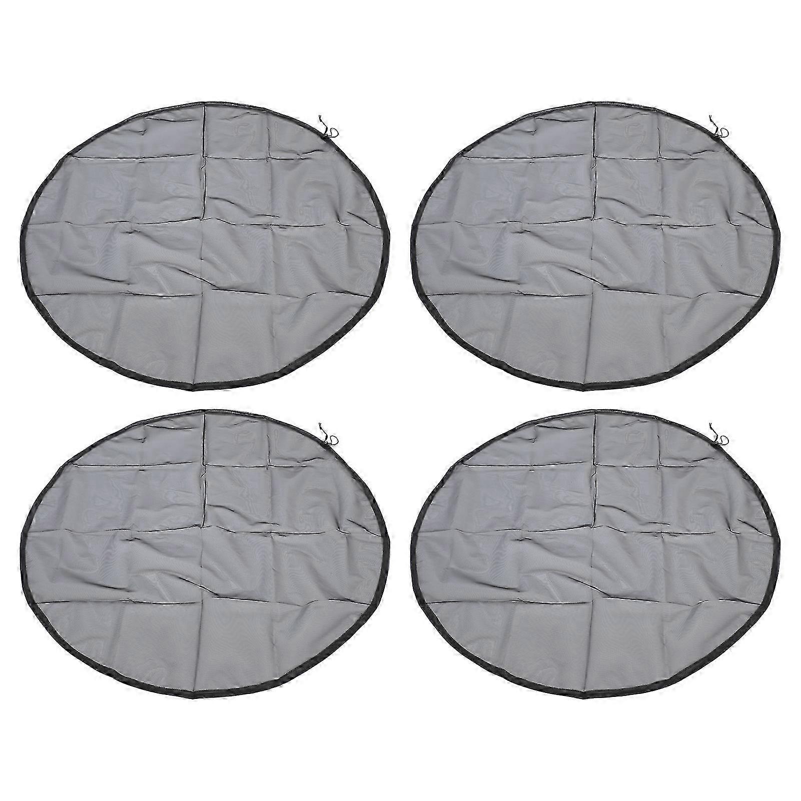 4-Pack Mesh Cover for Rain Barrels with Drawstring, 37.4" Water Tank Protector Netting Screen