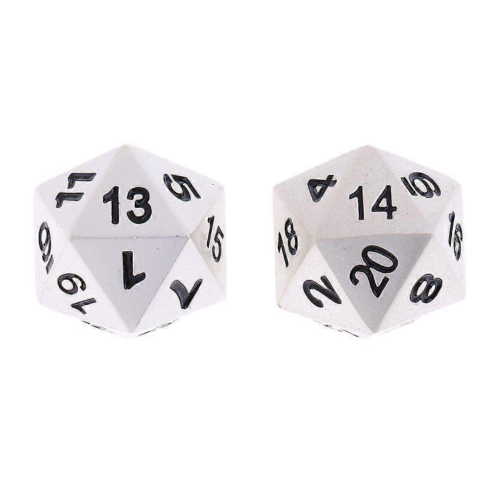 Piece Zinc Alloy Dotted Double Sided Polyhedral Game Game Dice Silver