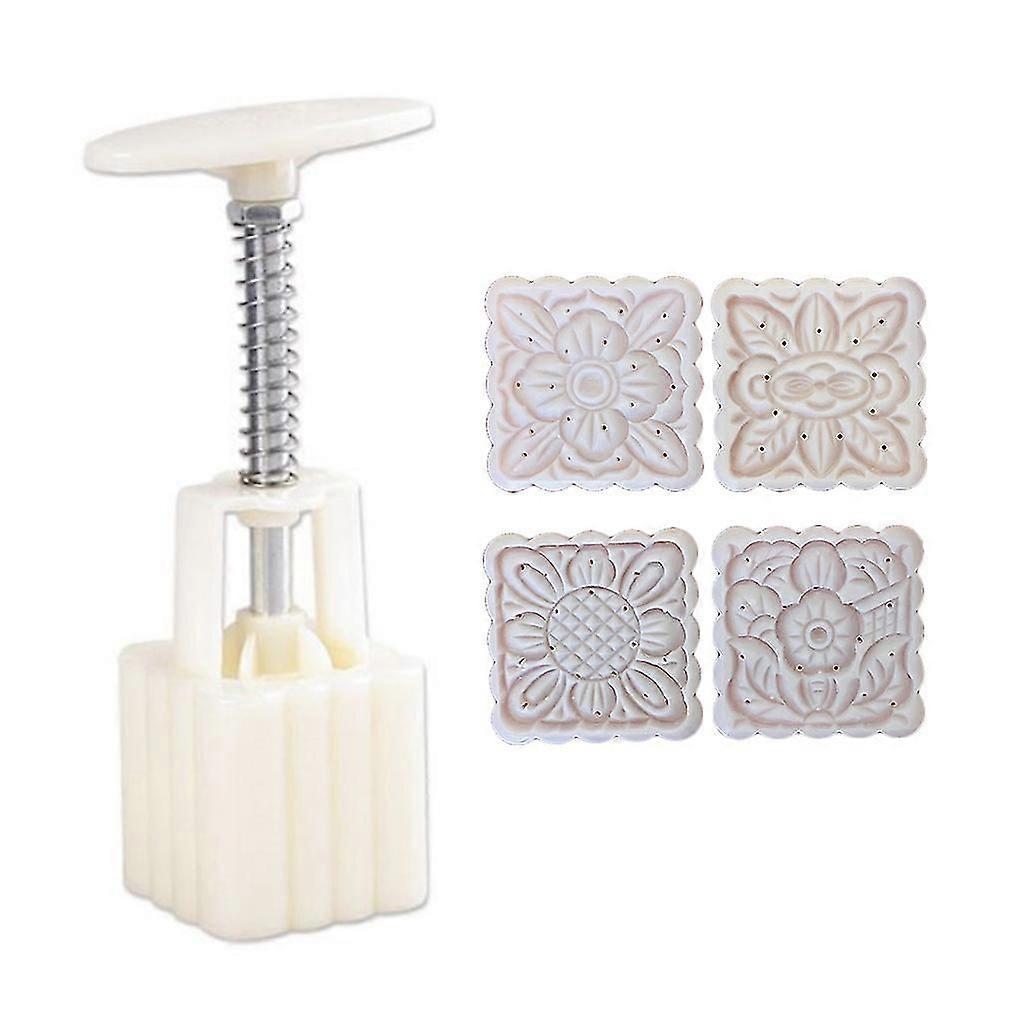 Three-dimensional Thickened Plastic Material Moon Cake Mould Flowers And Grass