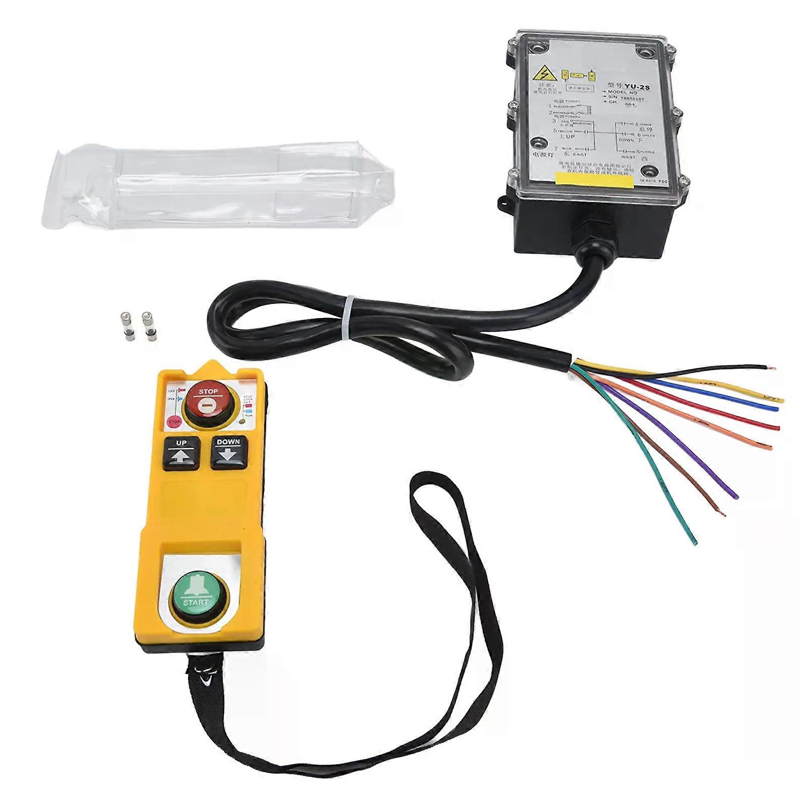 Industrial Radio Remote Control Stop Start Button 2 Key Hoist Crane Lift Wireless Switch YU2S