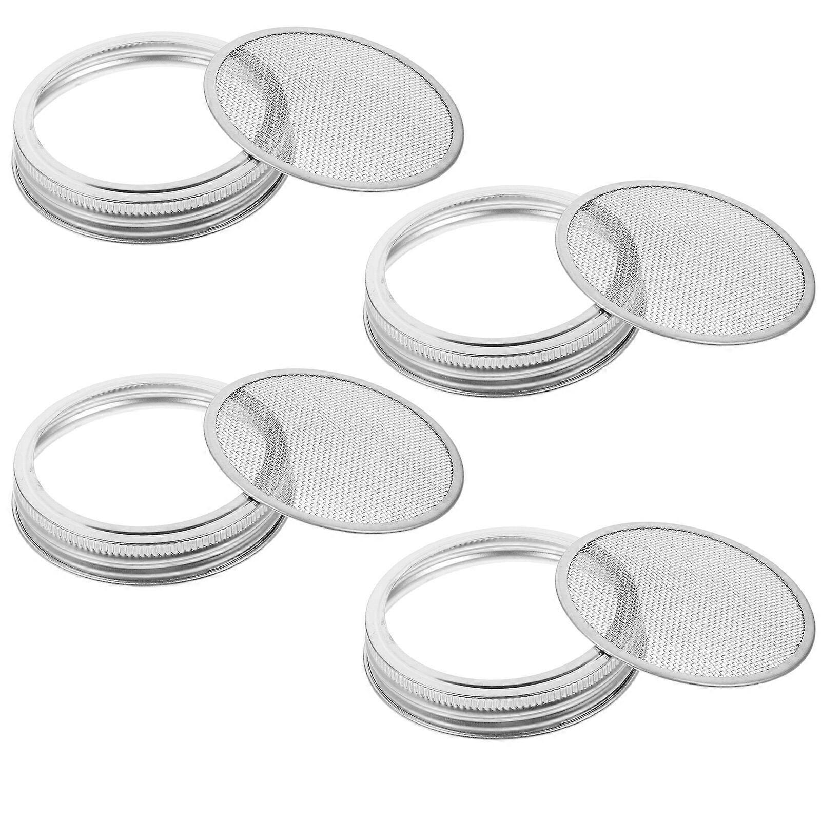 4 Pcs Glass Bottles Mesh Strainer Sprouting Jars Screens Germination Machine