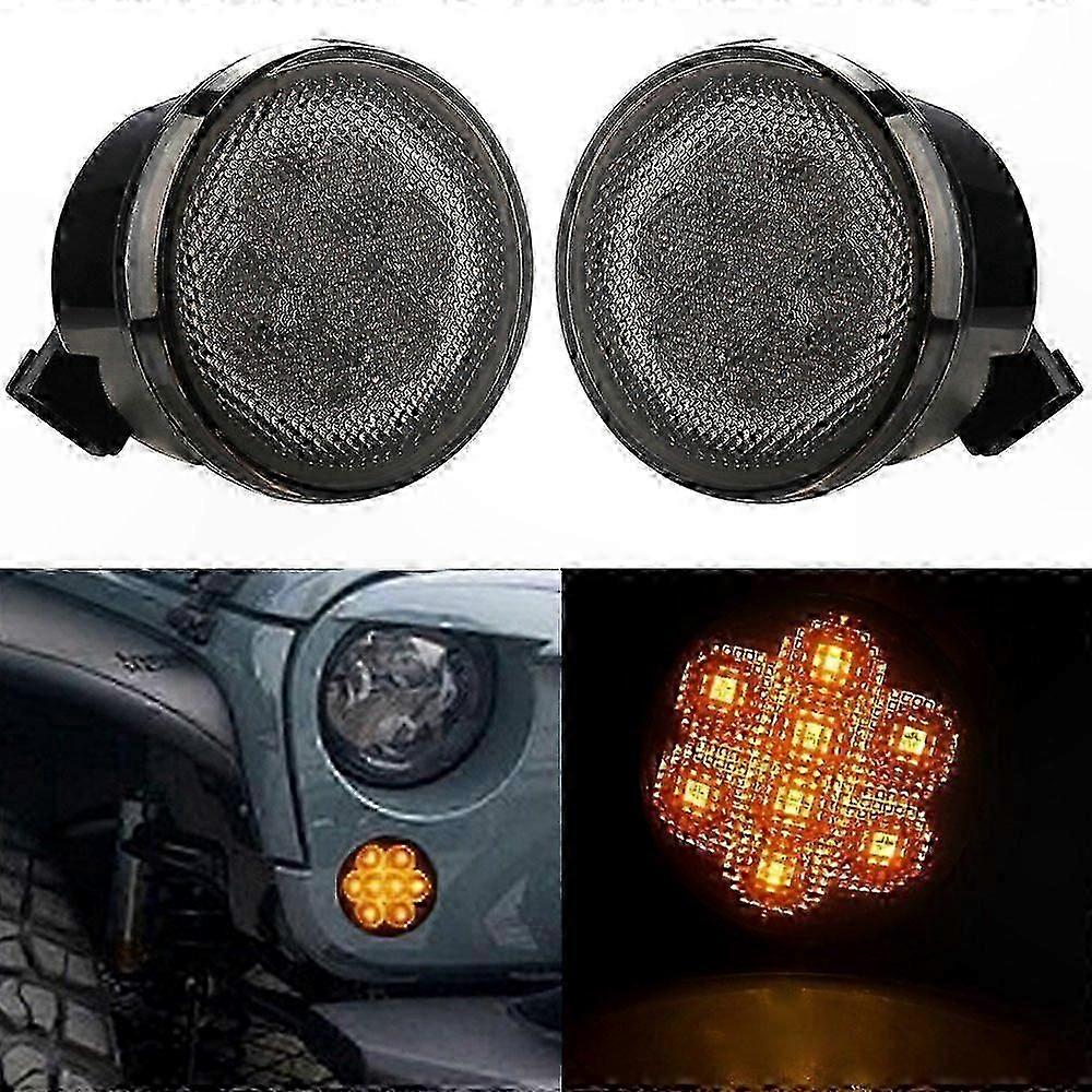 LED Turn Signal Light Assembly with Amber Front for Jeep Wrangler JK 2007-2017