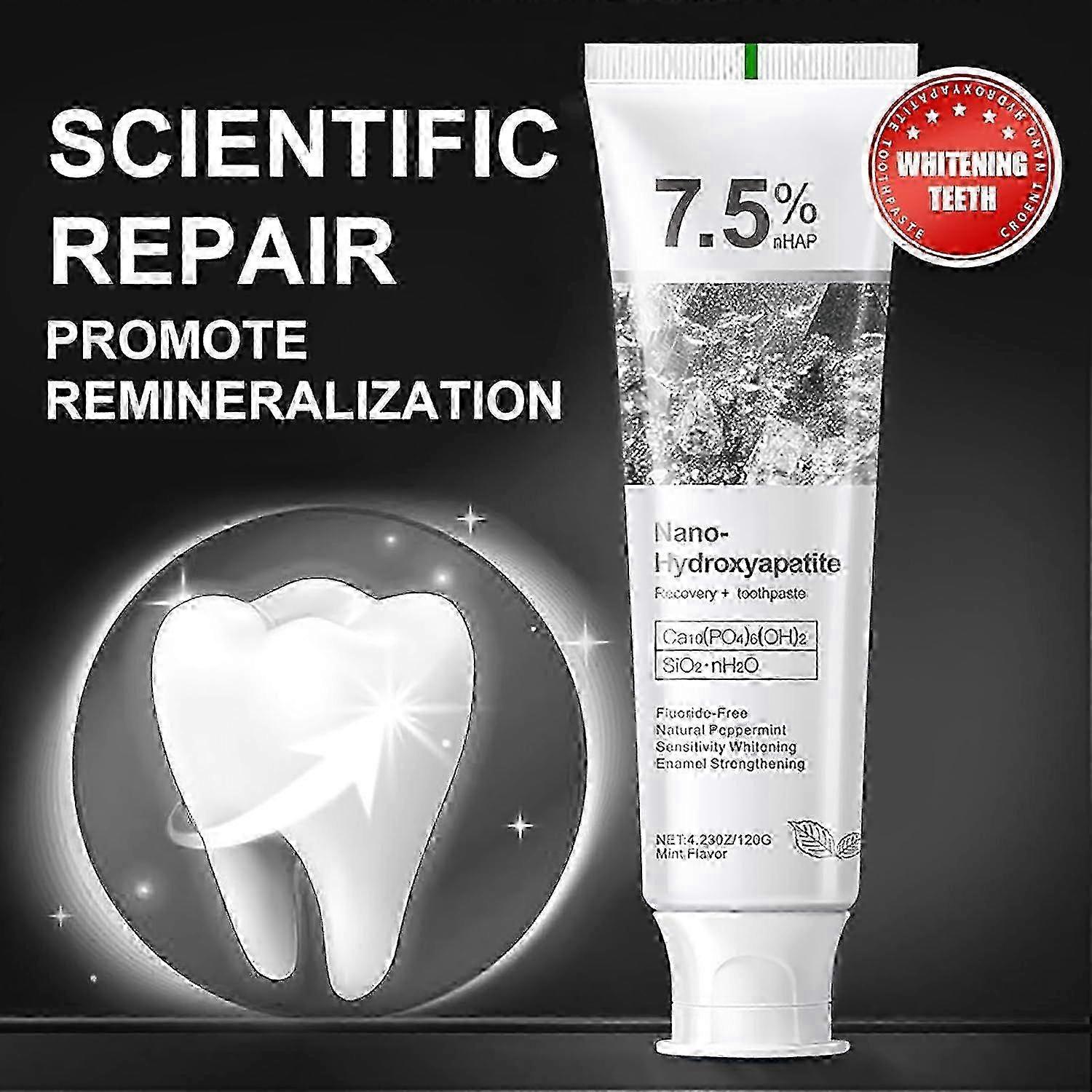 Hydroxyapatite Toothpaste for Advanced Enamel Protection, Gentle and Effective Formula, Fluoride-Free Toothpaste for Sensitive Teeth