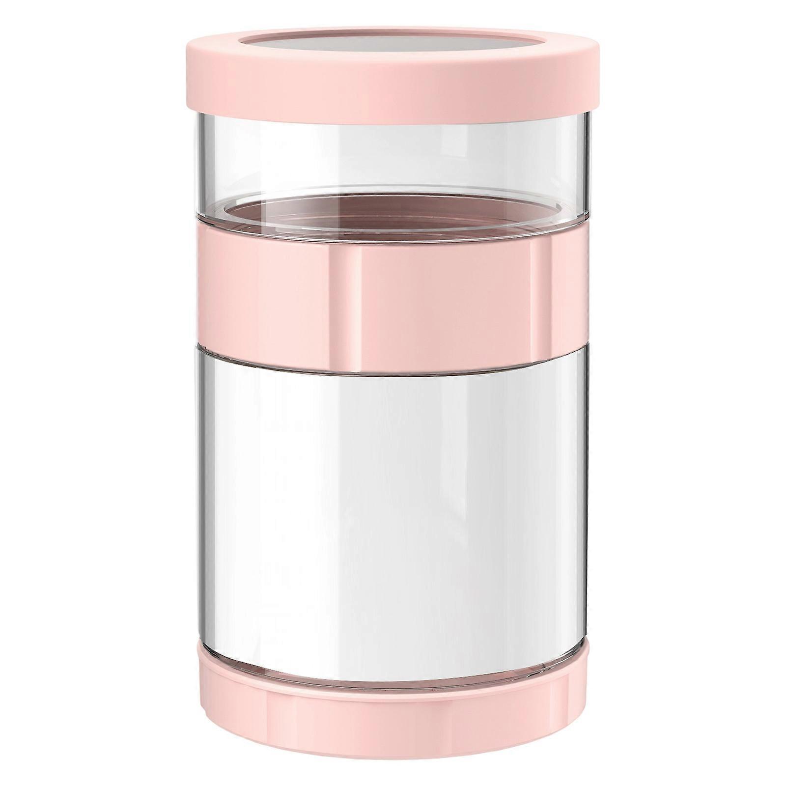 Two Part Glass Pickles Container With Removable Strainer Basket Leakproof Nonslip Base Wide Opening Fermenting Jar  Pink