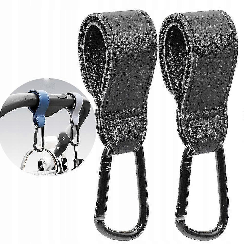 Stroller Hooks For Hanging 2 Pcs Durable Leather Style Stroller Clip Straps