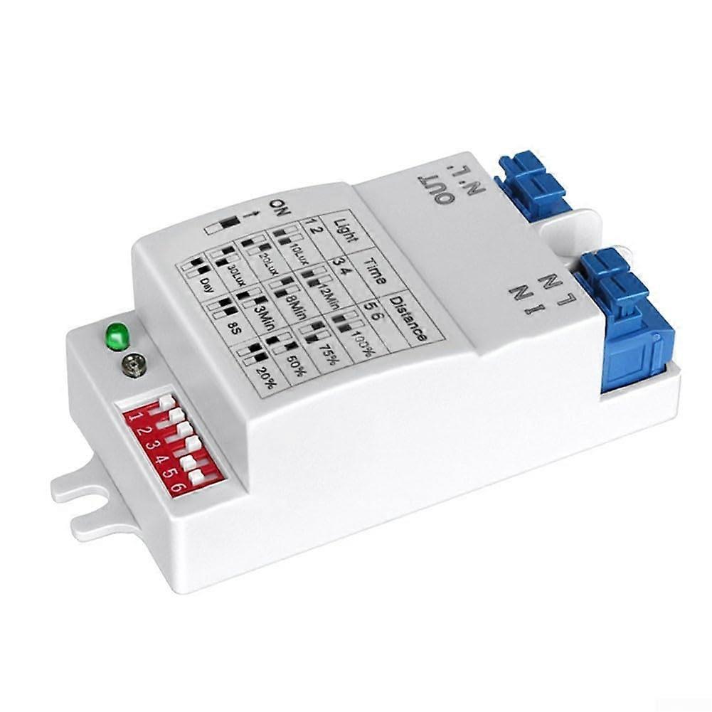 5.8G Microwave Motion Sensor Switch AC220V 360° Detection Flame Retardant ABS for Home Lighting