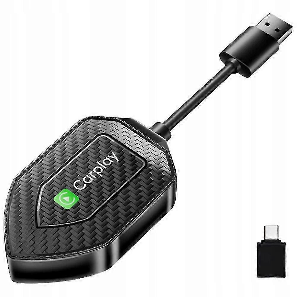 Wired To Wireless Carplay Android Auto Adapter Carbon Fiber Texture