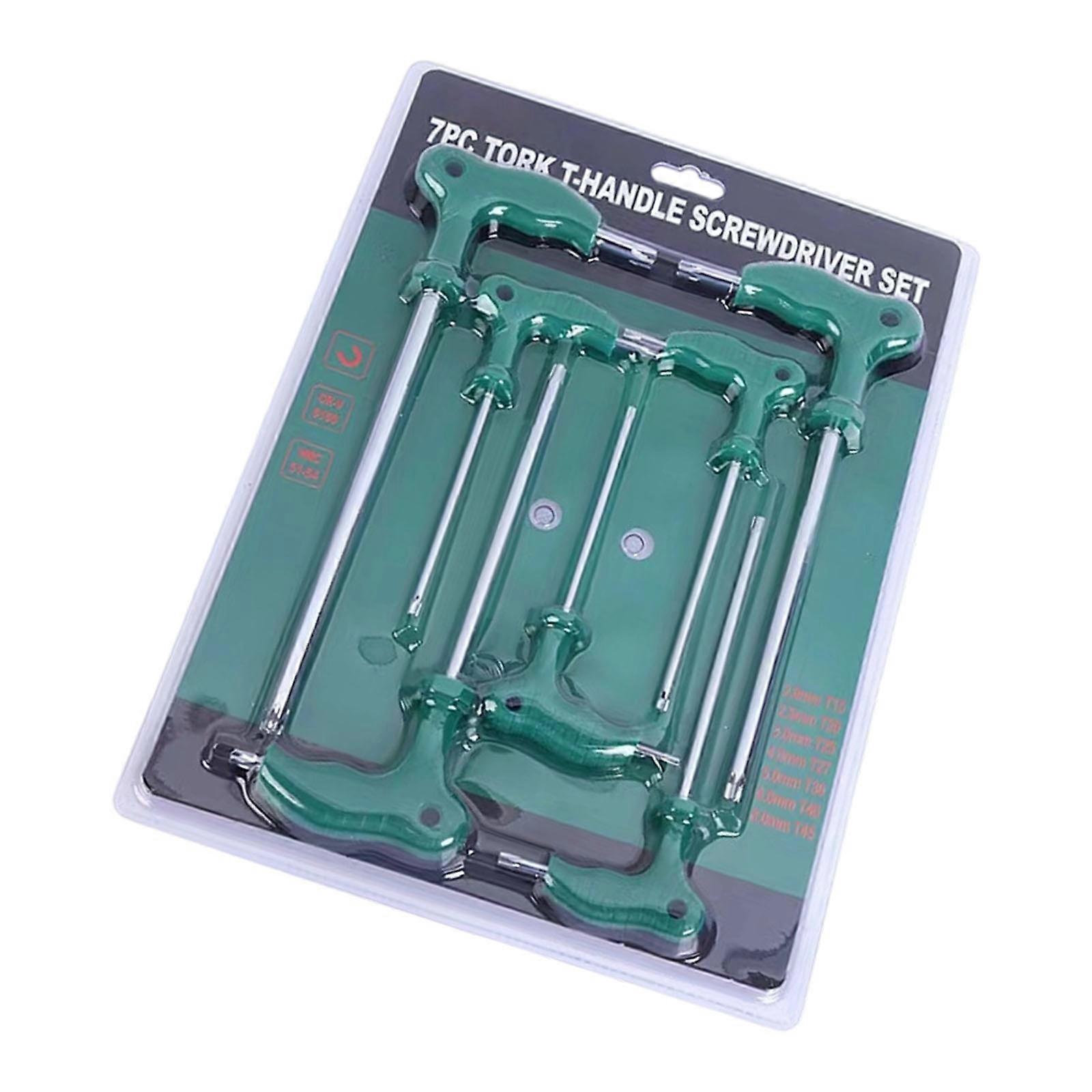 7pc T Handle  Key Set 45# Carbon Steel  Slip Grip Perfect Application Workshop Multicolor