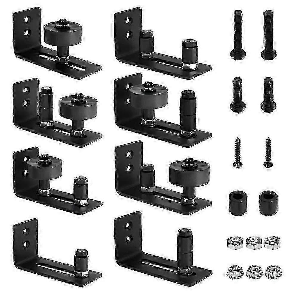 8-in-1 Adjustable Sliding Door Floor Guide Kit - Wall/Bottom Mount Repair Set for Smooth Door Movement