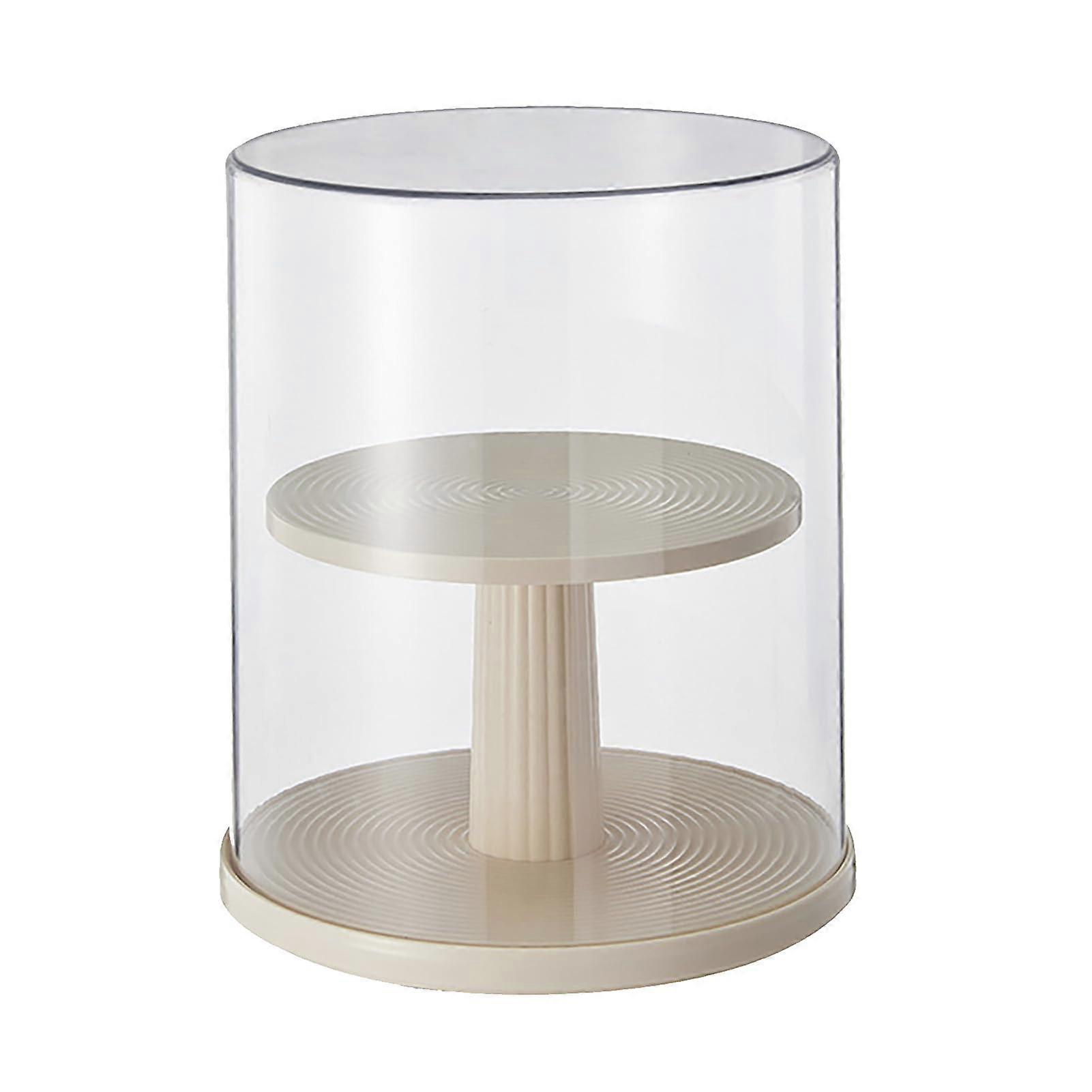 2 Tier Action Figures Display Case Rotating Dustproof Storage Box for Anime Figurines and Collectibles