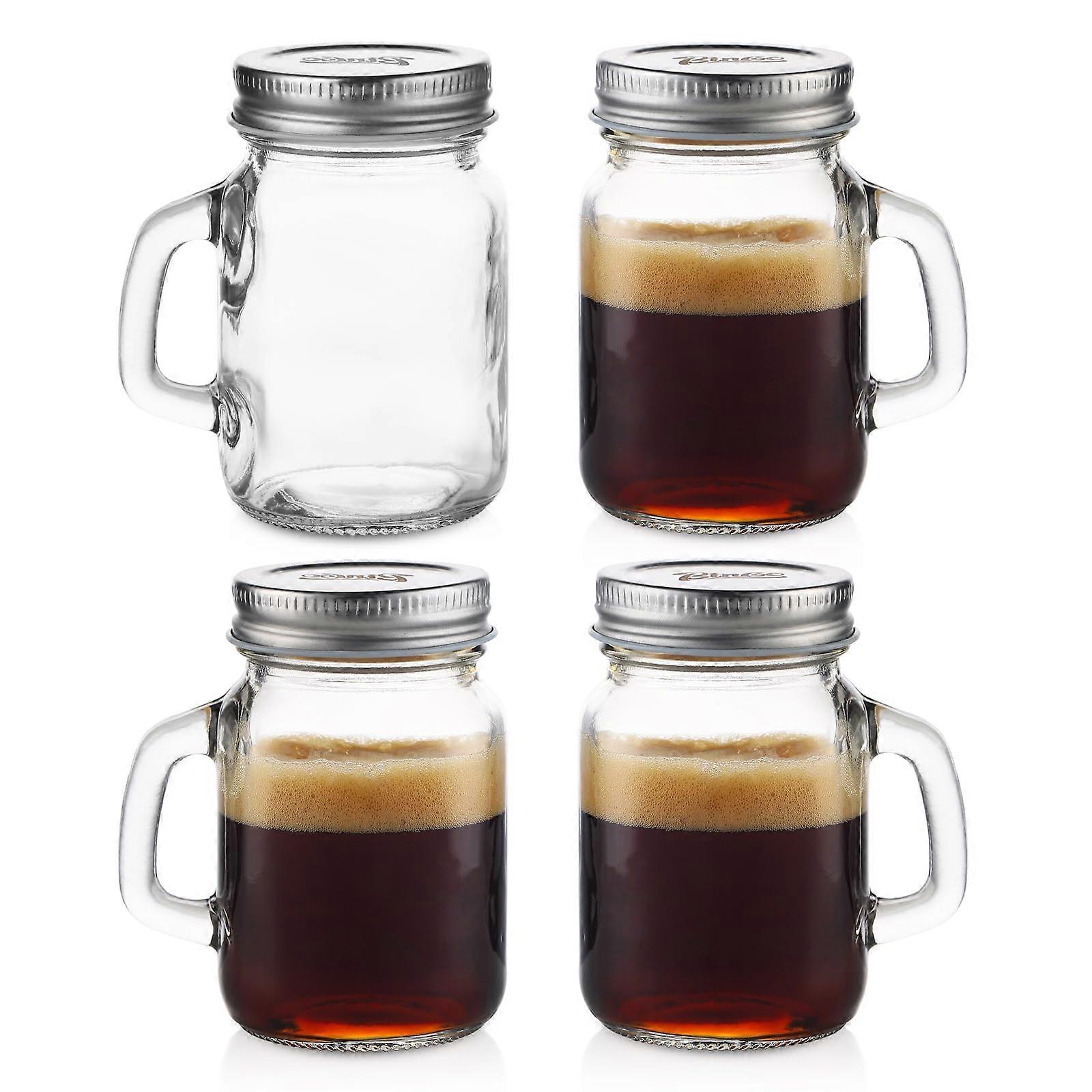 4 Pack Espresso Shot Glasses with Handle 4oz for Coffee, Bar, Wine Tasting and Parties