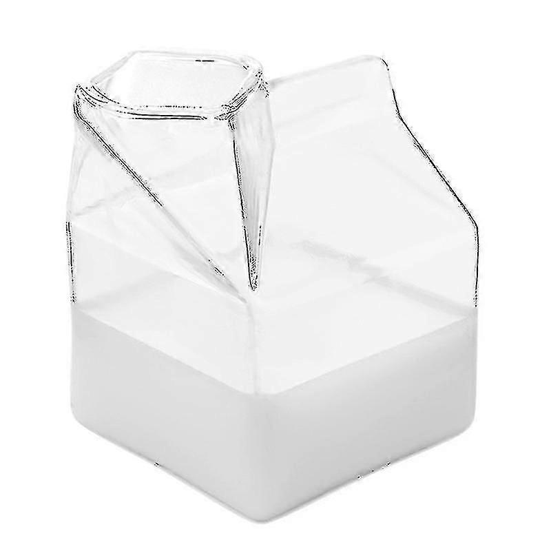 2er-Pack Glas Milchkarton Klare Mini Sahne Behälter Krug Kaffeetasse Saftflasche - Shlm