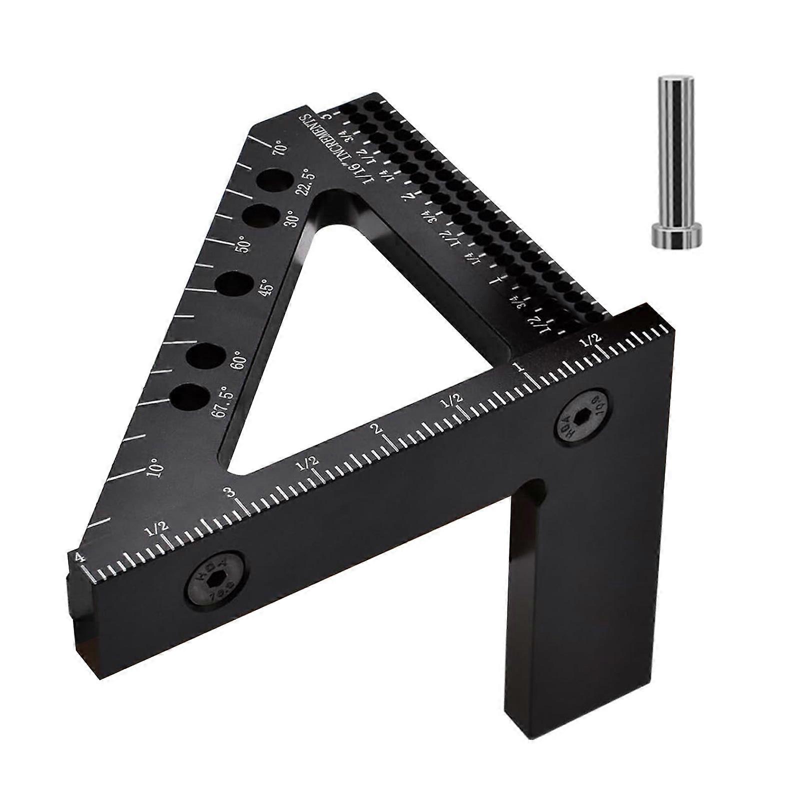 Hole Position Scribing Rule Precisions 45 & 90 Degree Woodworking Square Small Framings Square Tool with Position Pin Multicolor