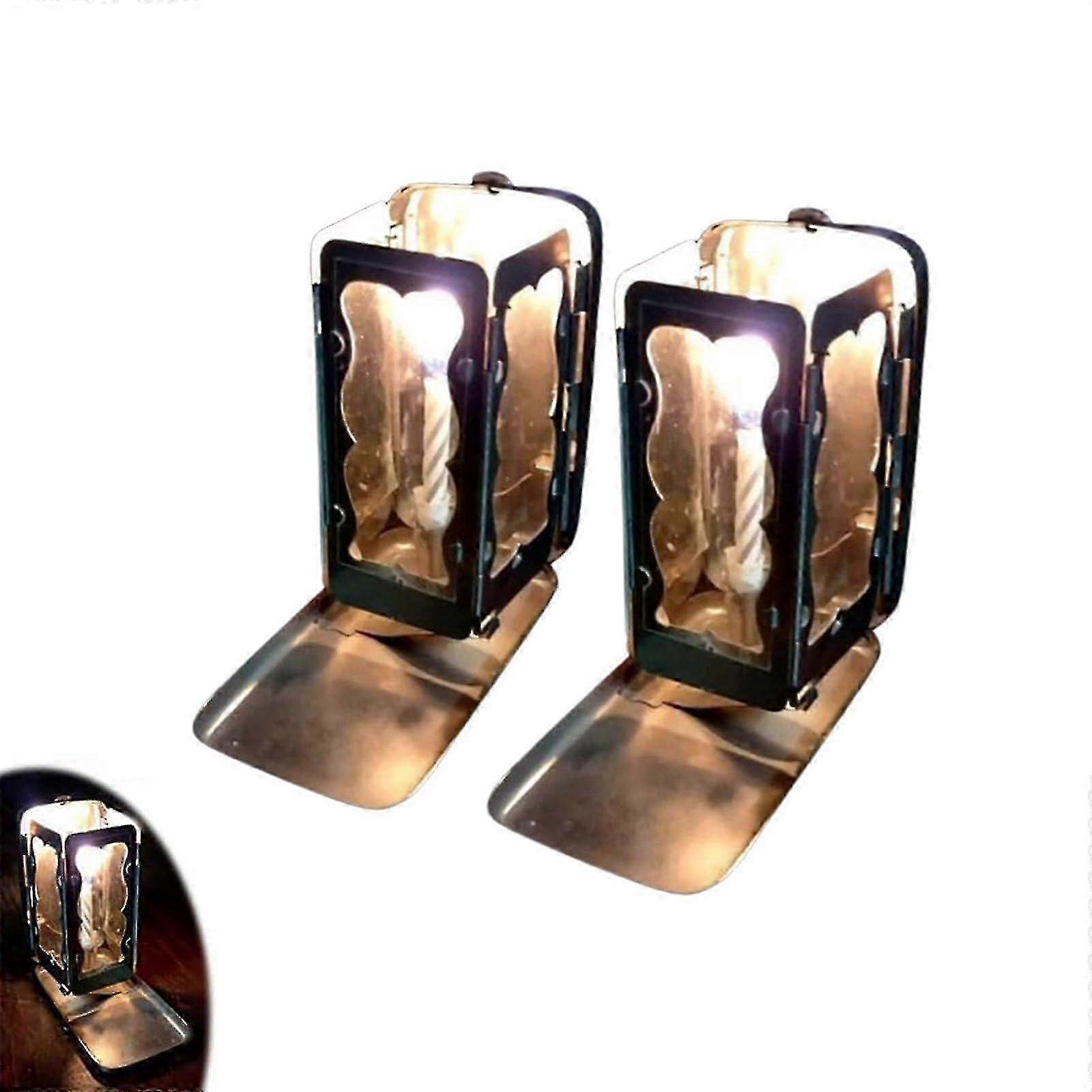 2 Pcs Folding Decorative Candle Lantern for Camping Pocket Size