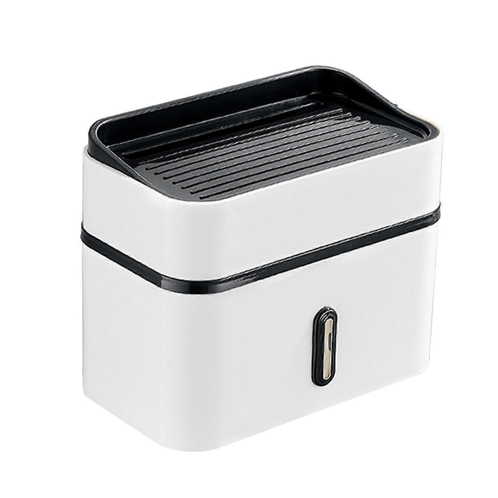 Bathroom Tissue Box Double Layer Suction Cup Wall Mounted Tissue Dispenser Space Saving Plastic Napkin Dispenser