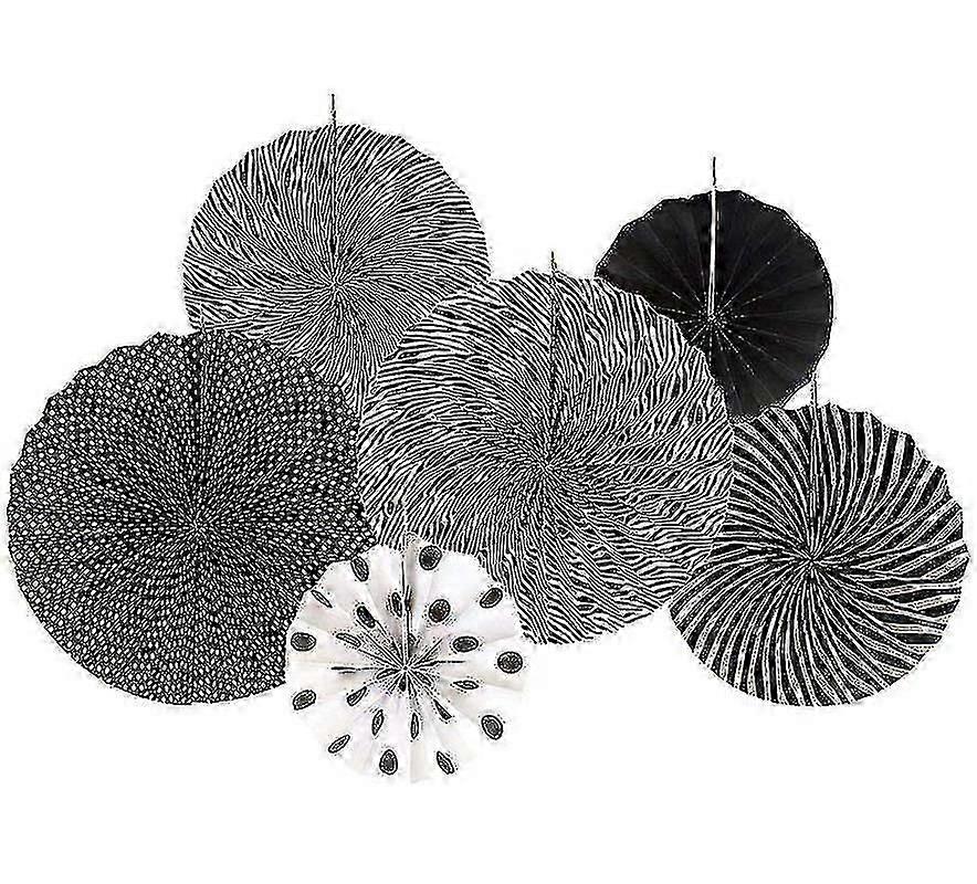 Set Of 6 Tissue Paper Fans Compartments Decoration For Party