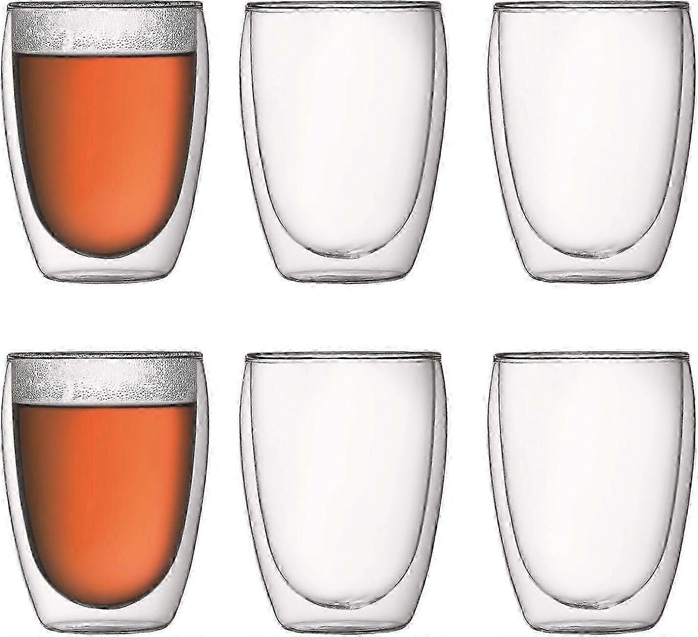 Cream double wall drinking glasses set of 6 for bar, 0.45L