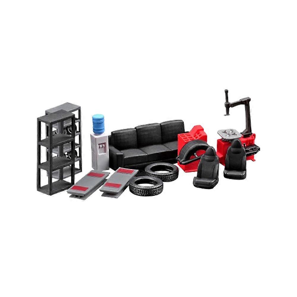 Diorama 1/64 Garage Props Model Car Workshop Tuning Repair Scene Model Accessory