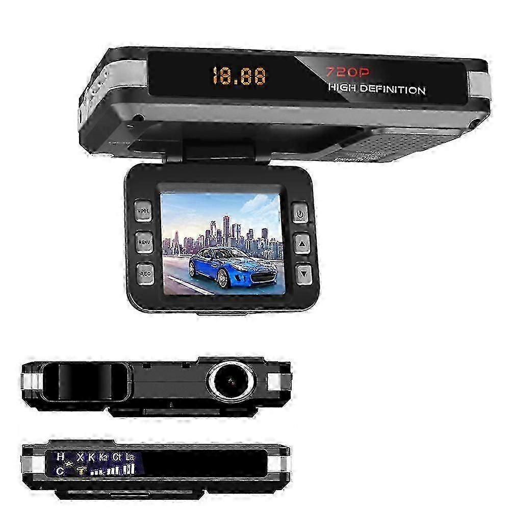Car Radar DVR 2-in-1 Anti Radar Detector 9V-24V Dash Camera with 12 Languages Video Recorder