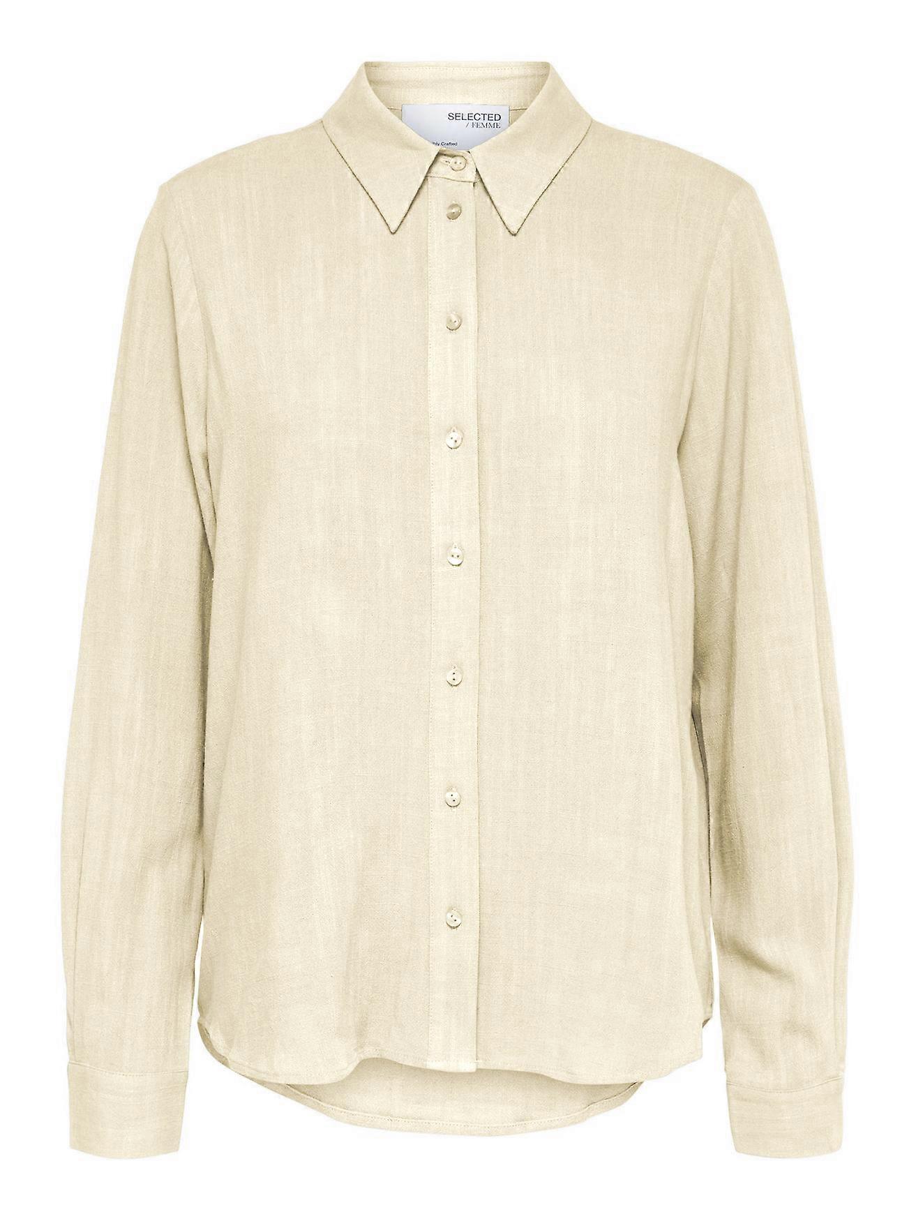 Damen Sommer Hemd Bluse Leger Langarm Tunika Canvas Blusenshirt SELECTED