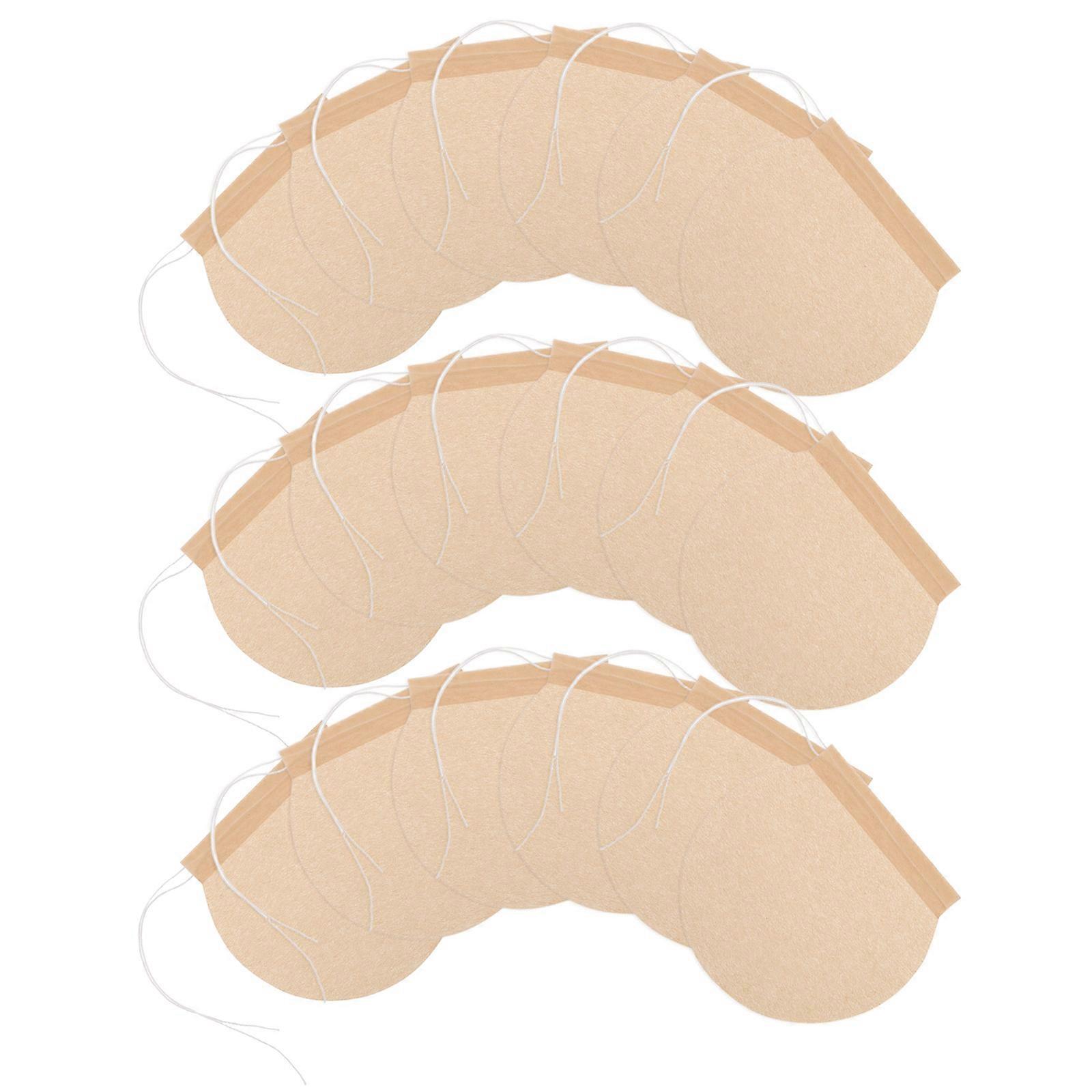 Disposable Drawstring Filter Bags for Brewing Tea 100Pcs Beige Paper Infuser