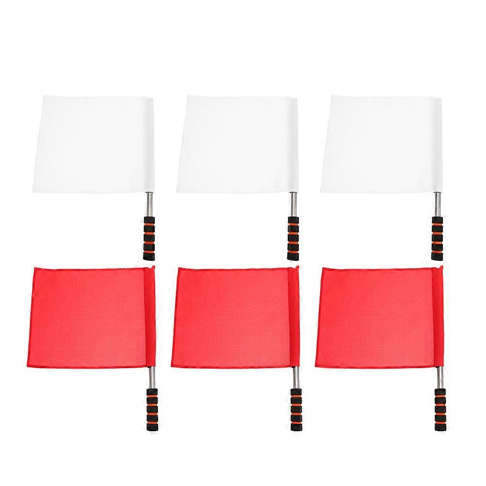 Fotbollsdomarflaggor i blandade färger med svamphandtag för officiellt bruk 6 st