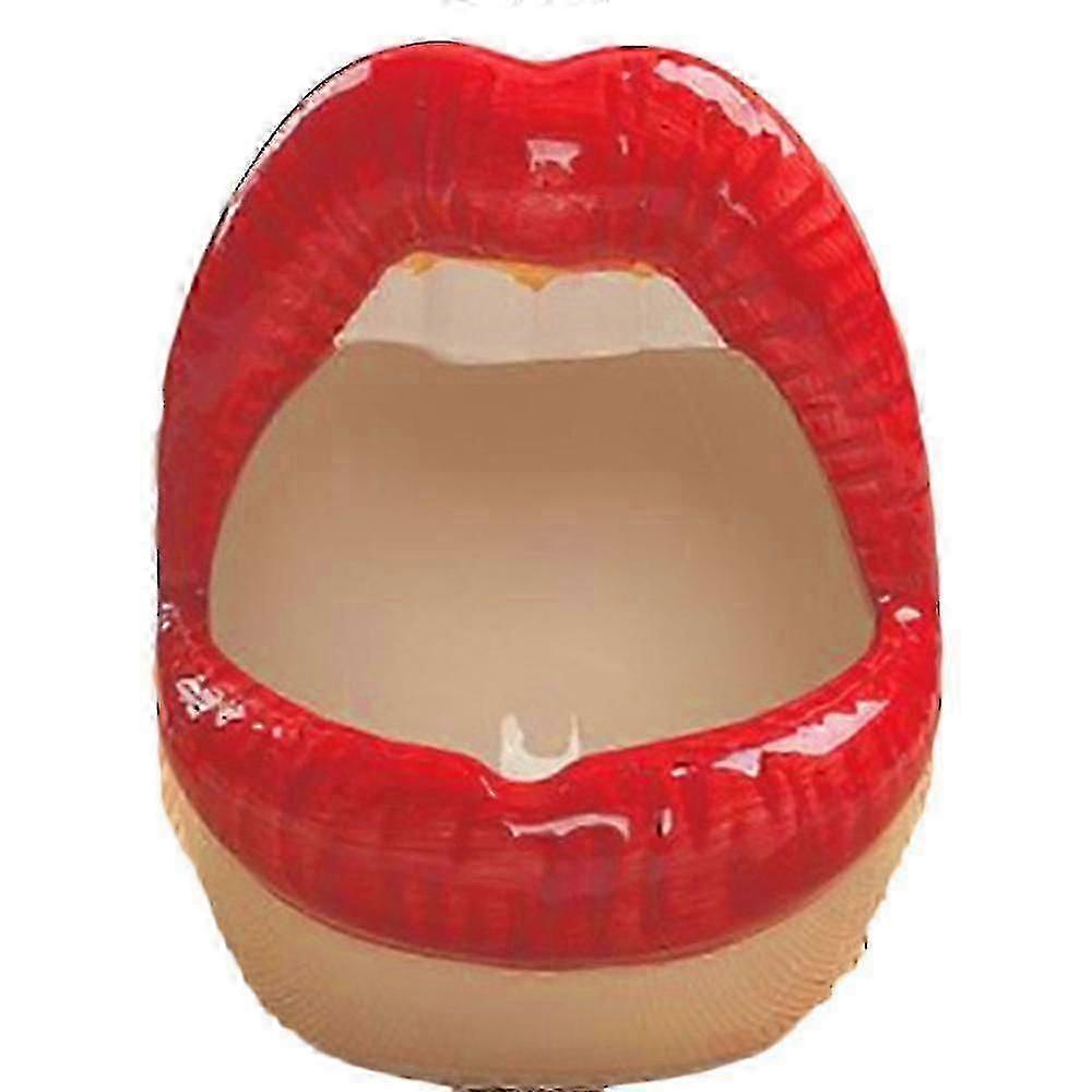 2025 Latest Model Cute Lips Ceramic Cigarette Ashtray Creative Personality Mouth