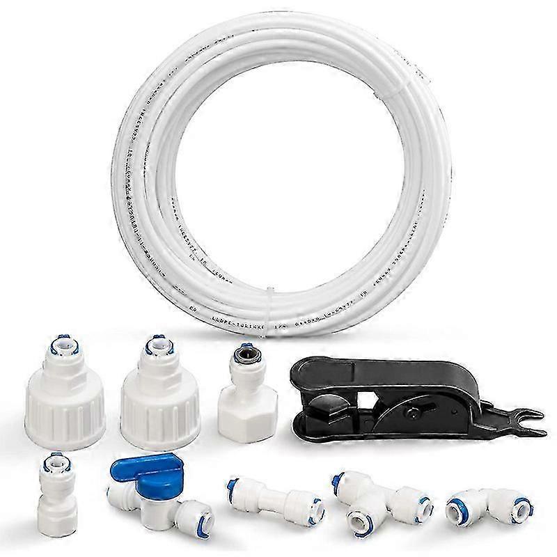 Water Supply Pipe Universal Connection Set 15M,for Side By Side Refrigerator,Reverse Osmosis System (1/4Inch)