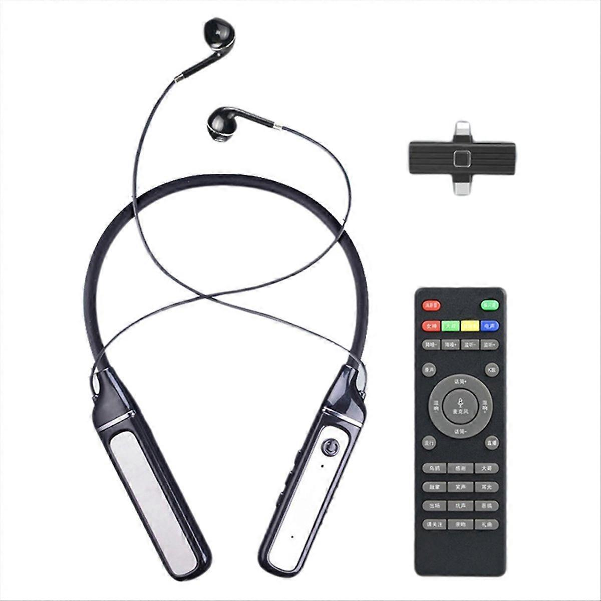 Live Karaoke Bluetooth Headset Built-in Sound Card Wireless Receiver