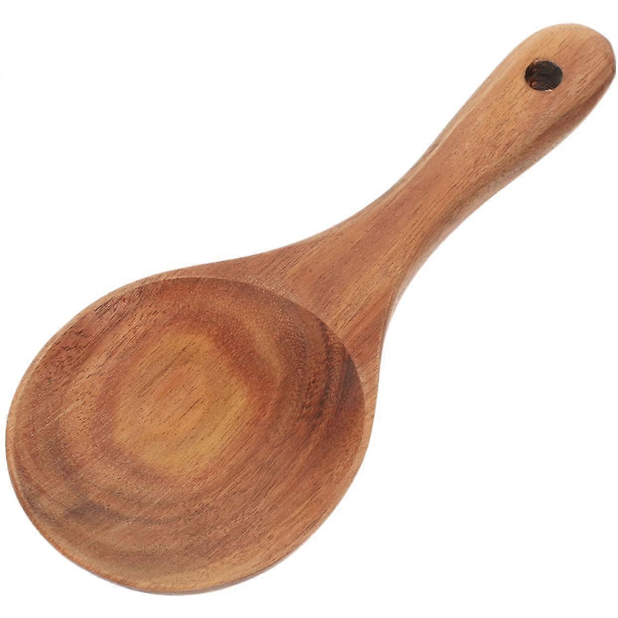 Wooden Cooking Utensils Set 2pcs Nonstick Spatula and Rice Paddle Protects Cookware Finish