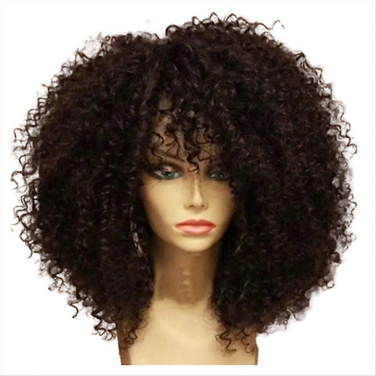 16 pulgadas para pelucas de pelo afro con flequillo (A)