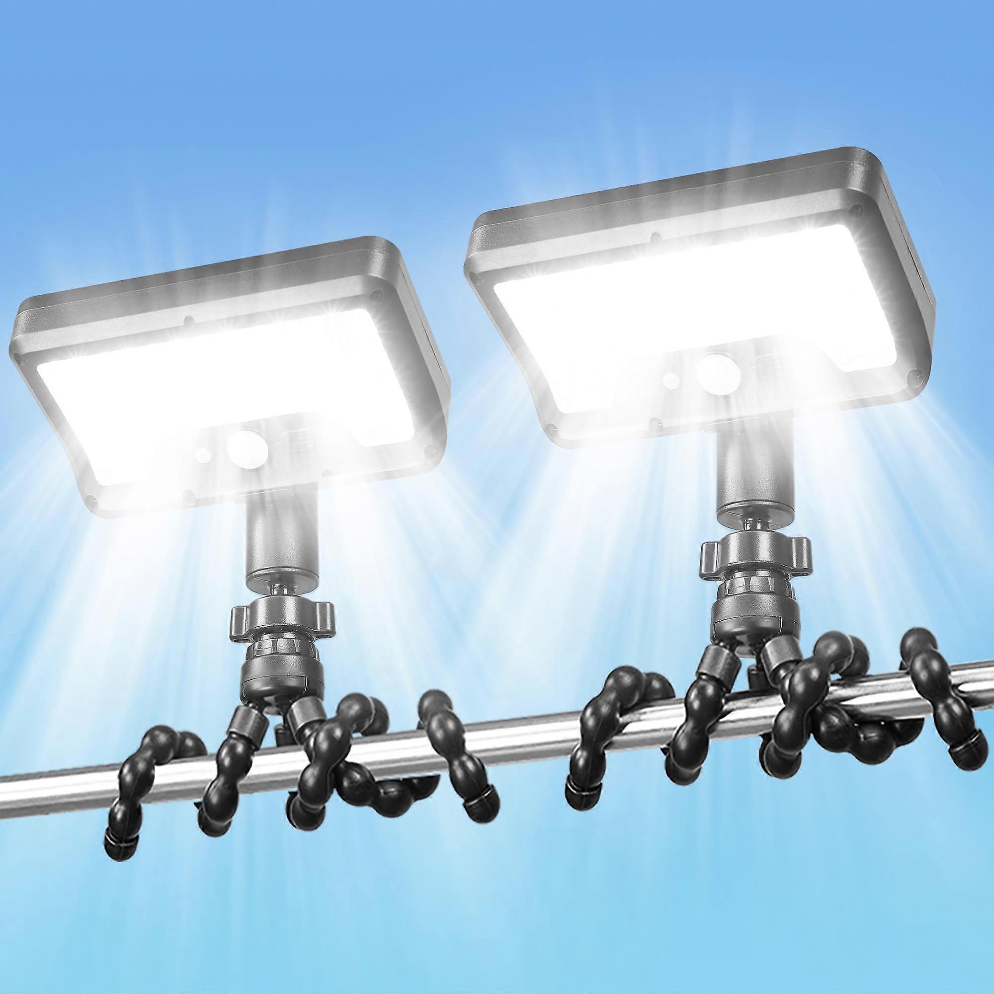 Solar Motion Sensor Light Outdoor, 600LM RV Lights, USB and Solar Charging, 3 Modes, 2 Pack