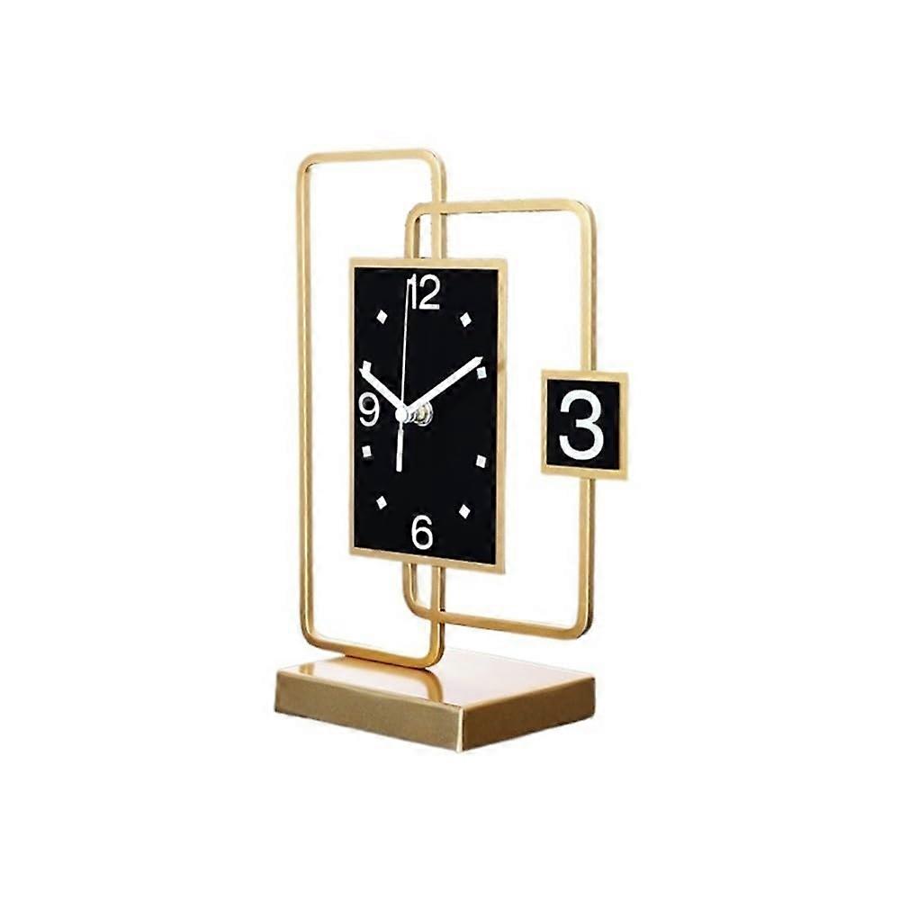 Modern Desk Clock Silent Sweep Movement Easy Read Display Durable Metal for Home and Office