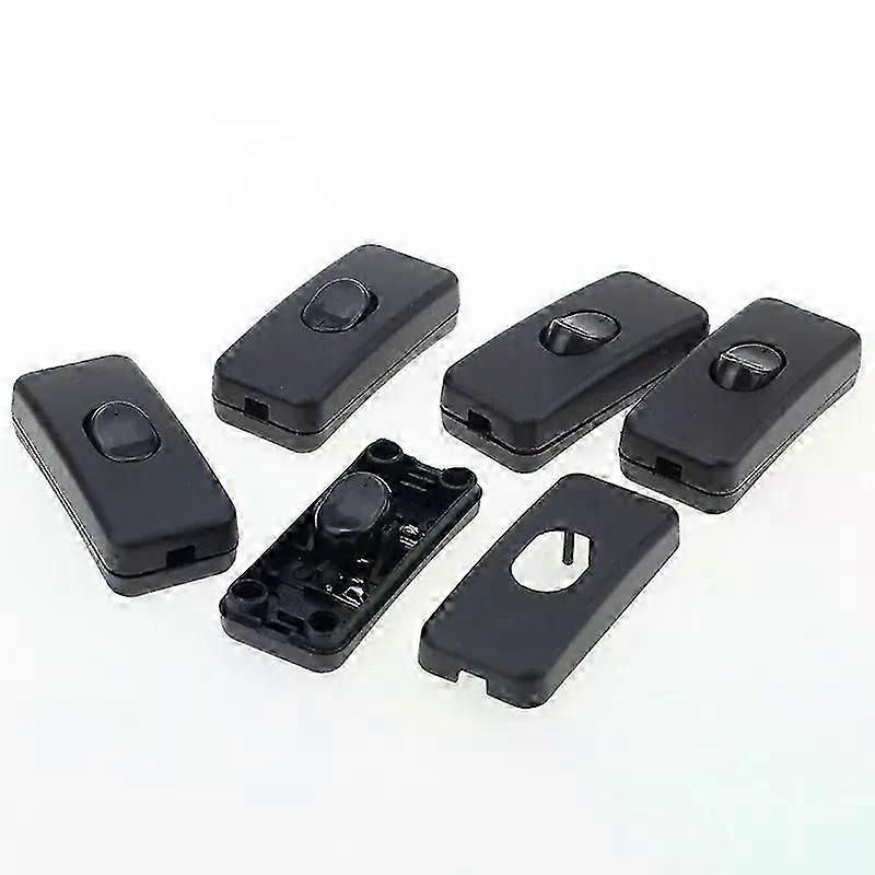 5pcs/lot ON/OFF Inline Switch Black Inline Table Lamp Desk Light Cord Cable Switch 110-250V