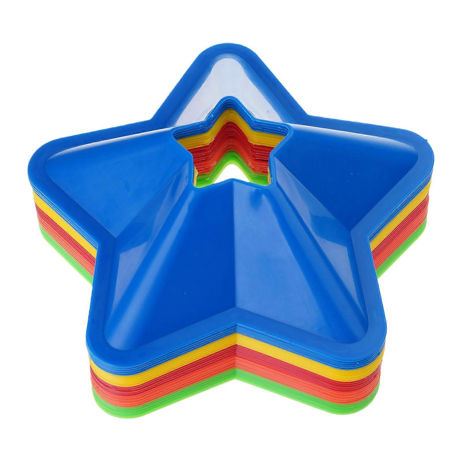 Football Skill Development Tool Star Shape Training Markers Weatherproofed Cones For Agilities Speed Drill Multicolor