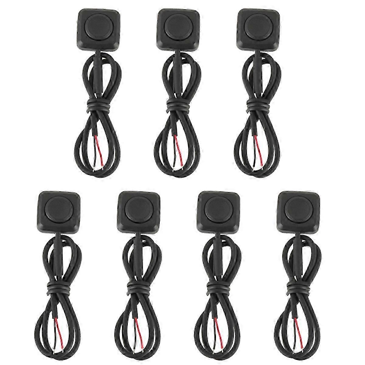 7 Pieces Momentary Push Button on/Off Switch 12V/24V, Mini Button Switch Mount for Car Horn, Industr
