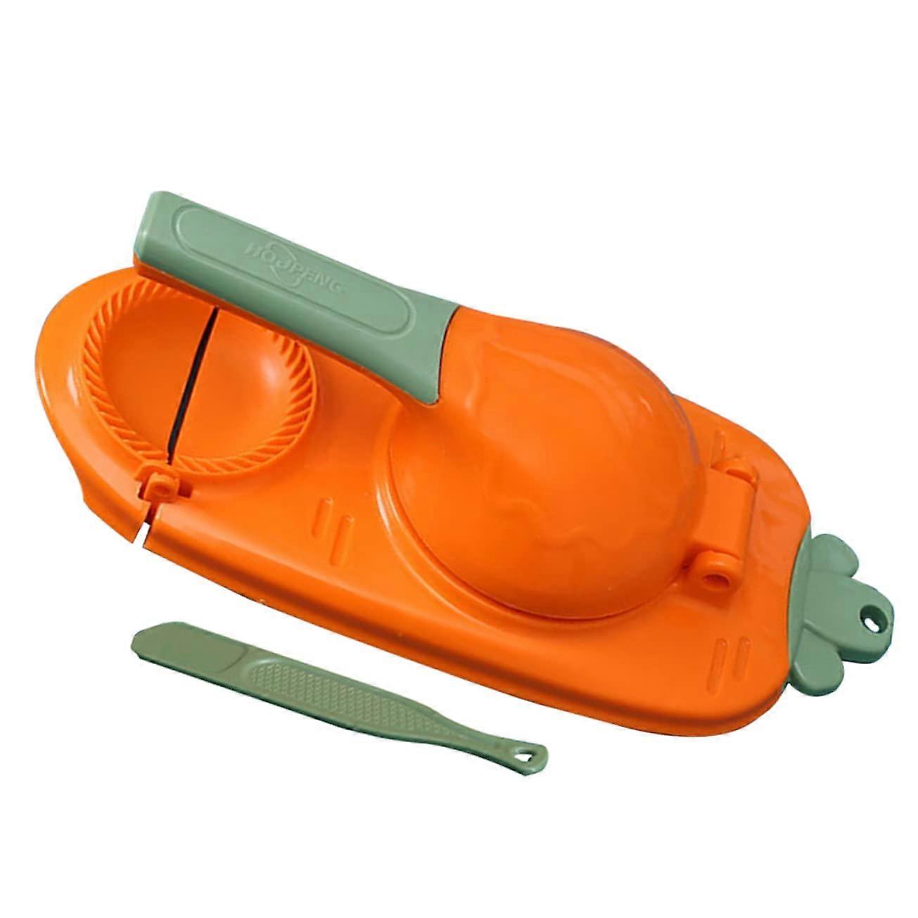 Dumpling Maker Press with Ergonomic Handheld Design for Easy Wrapping Wontons and Wrappers Orange