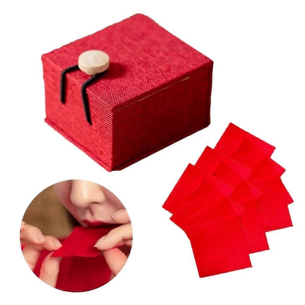 Chinese Lipstick Paper Set Red Ancient Rouge Sheets Longlasting Moisturizing Han Style 12pcs