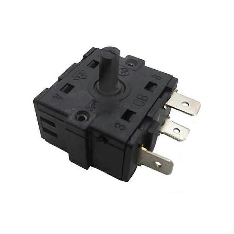 Rotary Switch for Electric Heater 3/5 Pin 16A 250V Durable Heat Selector Control Black