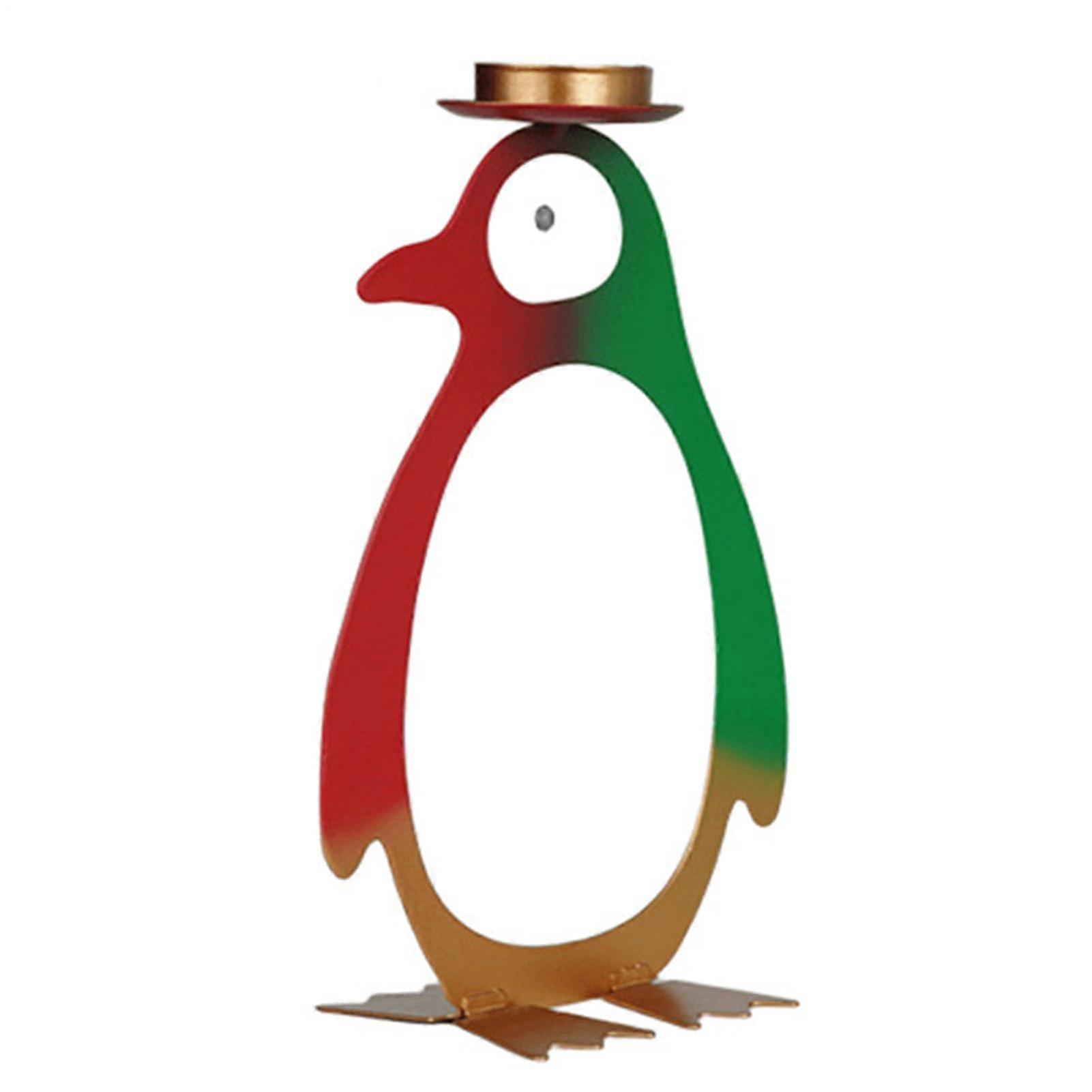 Tealight Candle Holder with Charming Penguin Design, Durable Resin for Home Decor and Romantic Dinner