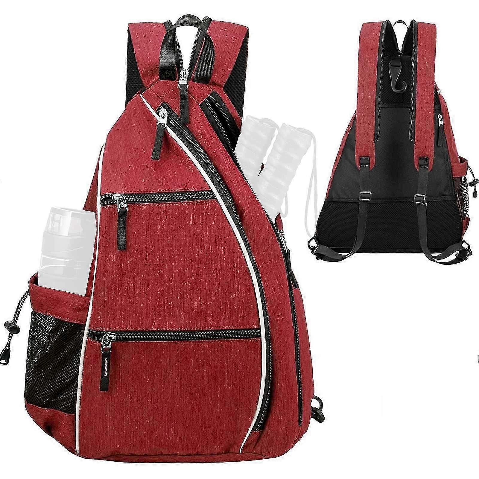 Adjustable shoulder strap backpack for tennis and badminton rackets
