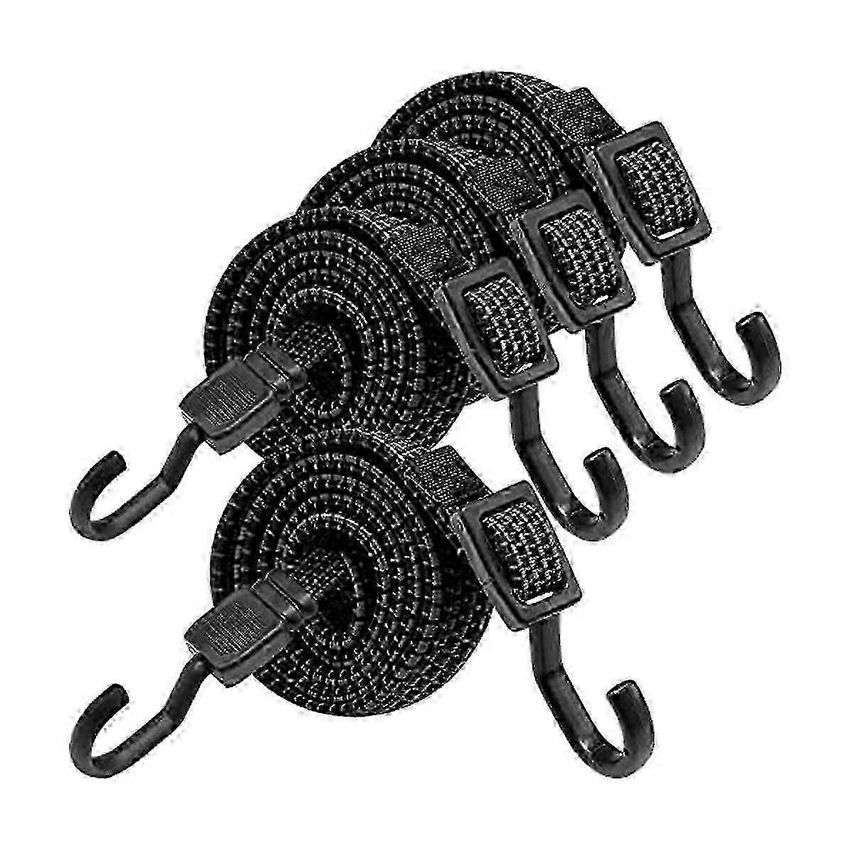 Bungee With Hooks 4pcs Expanders With Hooks 100cm Adjustable Elastic Strap For Bicycle Carriers mot