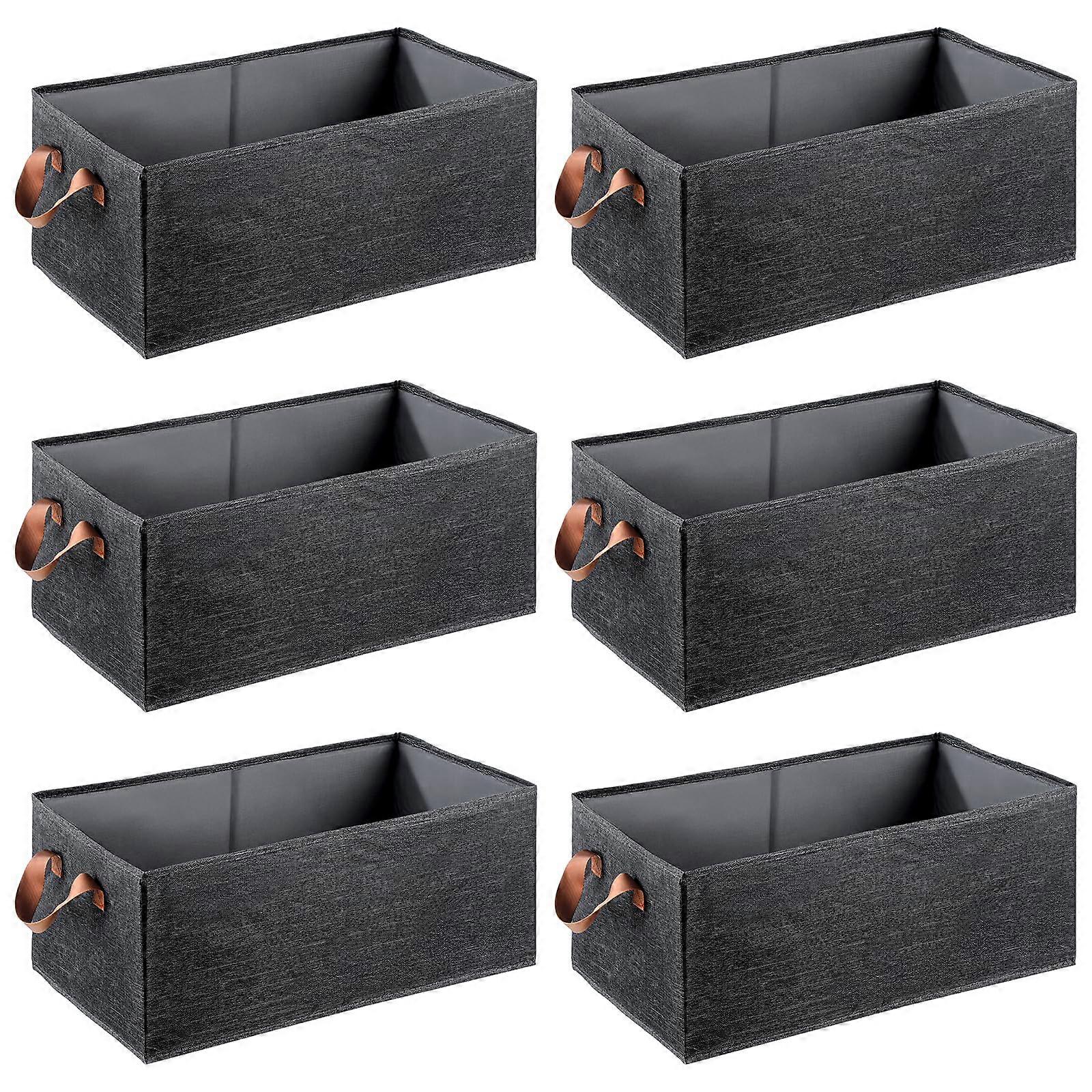 6PCS Large Capacity Foldable Fabric Storage Cubes with Handles Closet Organizer for Clothes and Toys
