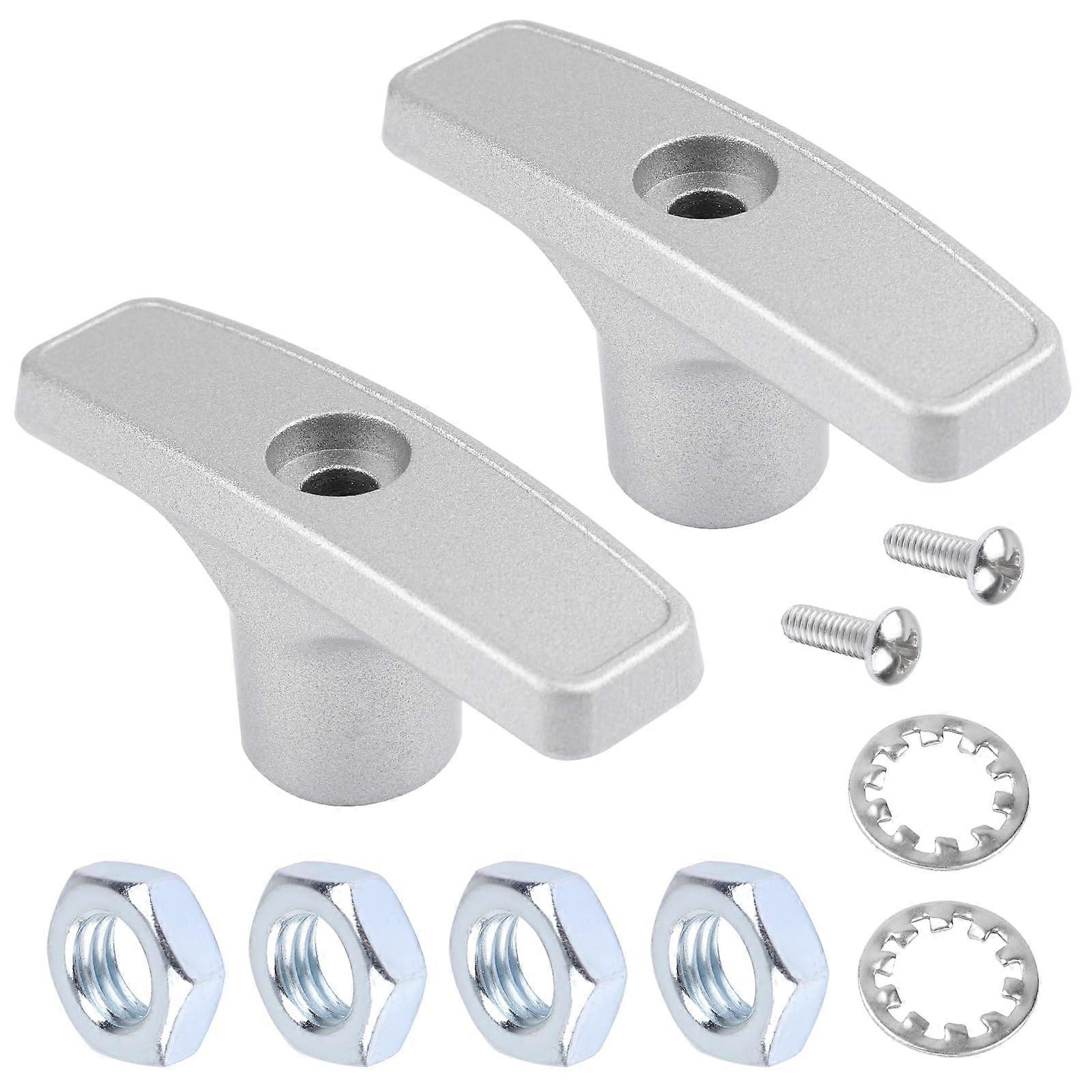 RV Waste Valve Handle Replacement, Durable Metal Upgrade with Nuts Screws Gaskets, 2 Pack